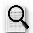 A magnifying glass over a document icon