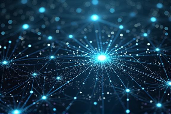 An abstract visualization of a neural network.